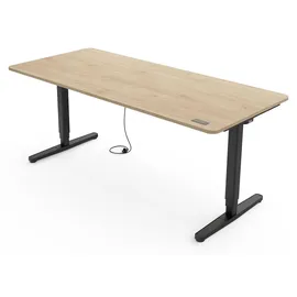 Yaasa Schreibtisch Desk Pro 200 x 80 cm Eiche hell/Schwarz