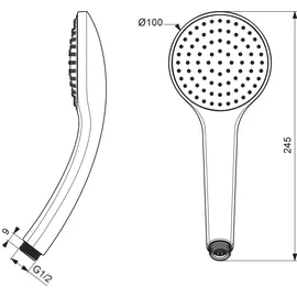 Ideal Standard Idealrain Handbrause, 1 Strahlart, BD902AA,