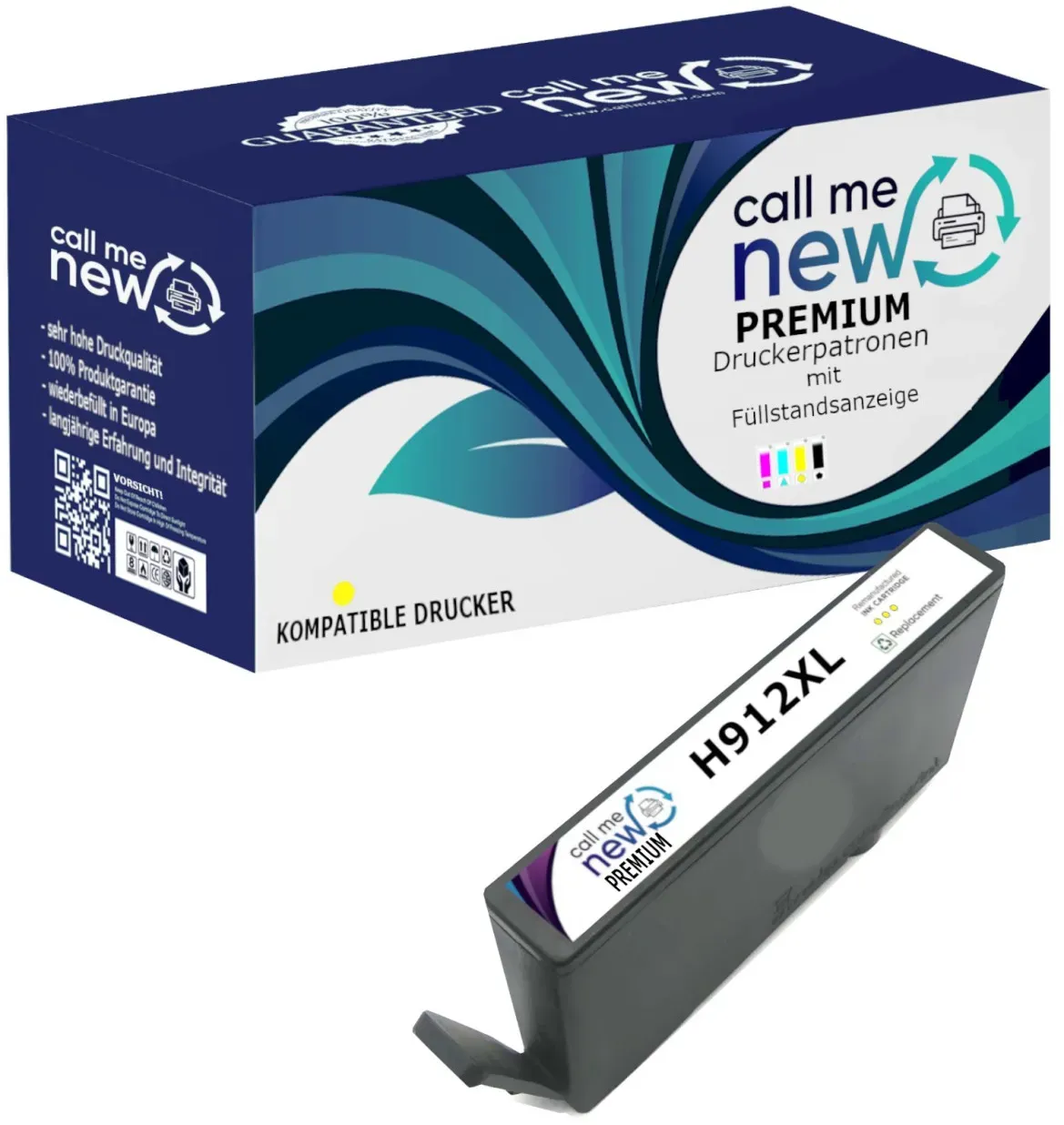 callmenew Premium TINTE PATRONE für HP 912 XL gelb für OfficeJet Pro 8010 802...