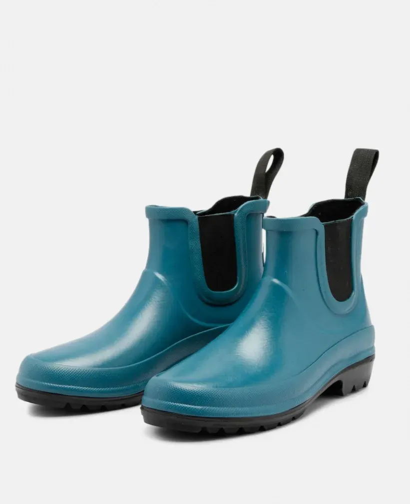 Grand Step Shoes Vickie Damen Gummistiefel Petrol Chelsea