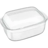 Relaxdays Auflaufform mit Deckel, Bräter aus Glas, 4,5 L, Lasagne, Auflauf, Tiramisu, Gratinform Backofen, transparent