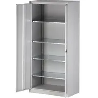 BISLEY Stahlschrank Metall 91,4 x 50,0 x 195,0 cm grau 4 Fachböden abschließbar