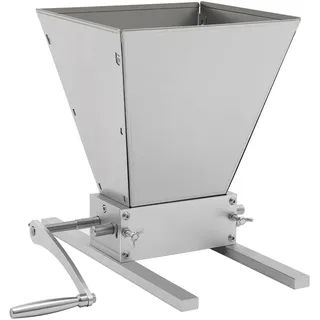 4L Getreidemühle Manuell, Flockenquetsche Einstellbares Walzenspiel mit 2 Aluminiumstangen, Schrotmühle Getreidequetsche 2 Schleifmethoden für Gerste Weizen und Getreide