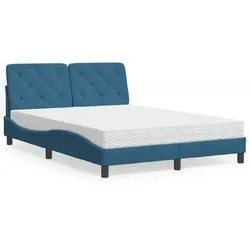 Bett mit Matratze – Blau, 140x200 cm – Stilvoll & Bequem