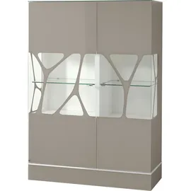 LEONARDO Highboard »Cube«, mit Sicherheitsglas und edlem MDF Holz, Höhe157 cm