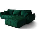 cornero Eckcouch Velours 3-Sitzer Grün