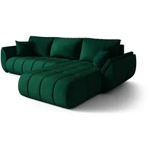 cornero Eckcouch Velours 3-Sitzer Grün