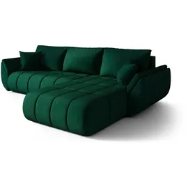 cornero Eckcouch Velours 3-Sitzer Grün