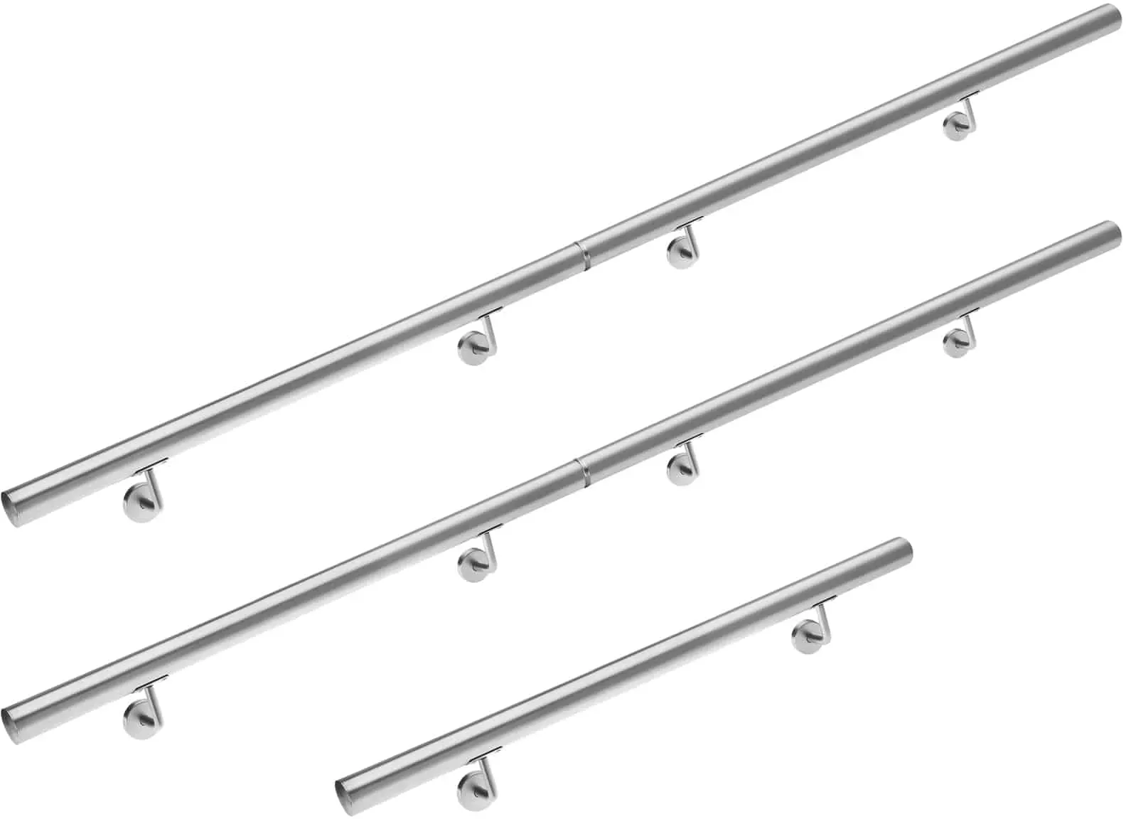 Handrail 5Pcs Set Stainless Steel 5m Wall-Mounted
