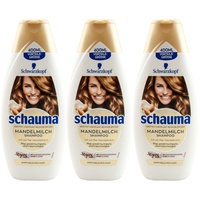 Schauma MANDELMILCH Shampoo 3 x 400ml XL Flasche - für empfindliches Haar -