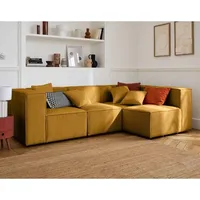 Lisa Design - Arty - modulares ecksofa rechts 5-sitzer - cord - gelb