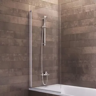Schulte Duschwand Berlin, 70 x 130 cm, 5 mm Sicherheitsglas Klar Hell, alunatur, ESG - Grau