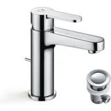 CECIPA Bad Wasserhahn Waschtischarmatur | Wasserhahn mit Zugstange,Enthalten Ablaufgarnitur Waschbecken,Keine schmutzigen Hände,Waschtischarmatur ...
