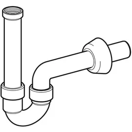 Geberit Rohrbogengeruchsverschluss für Waschbecken und Bidet, Abgang horizontal PP, weiß