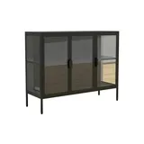 VCM Standvitrine Floka – schwarz , Maße cm B. 100 H. 80