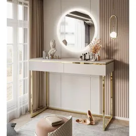 lookway Schminktisch, KASCHMIR Schminktisch auf einem goldenen Gestell mit Spiegel