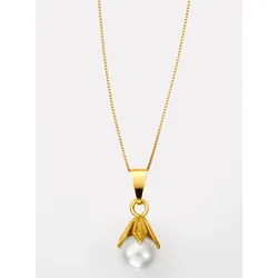 Perlenanhänger LADY, gold (gelbgold 375), Schmuckanhänger, Damen, Gelbgold 375