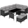 Tectake Rattan Lounge für 6 bis 8 Personen schwarz