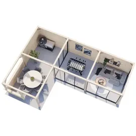 Palmako Pavillon Bianca 33,2 m2 Set 521 Slide Plus mit Isolierglas-Schiebetüren weiß lackiert