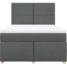 vidaXL Boxspringbett 140 x 200 cm Dunkelgrau