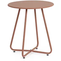 BIZZOTTO Gartenbeistelltisch Jable aus Metall, modern rund, Koral Rot, Ø 45 cm für Outdoor