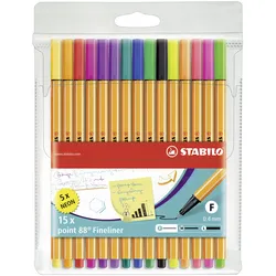 STABILO® Fineliner - STABILO point 88 - 15er Pack - Standardfarben
