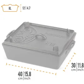 Petromax Dutch Oven k12 8 l Gusseisen schwarz