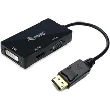 Equip DisplayPort-zu-VGA-/HDMI-/DVI-Adapter 0,24 m Schwarz