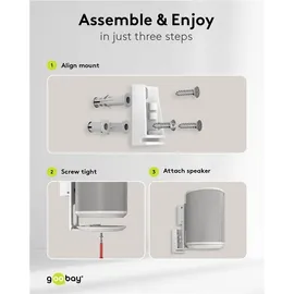 goobay Wandhalterung für Sonos Era 100, / Lautsprecher-Wandhalter bis 3kg / Schwenkbar & Neigbar/weiß / 71982