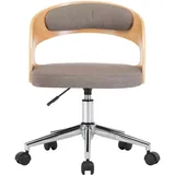 vidaXL Esszimmerstuhl Drehbar Taupe Bugholz und Stoff