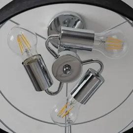 LINDBY Deckenlampe Ayvira schwarz/gold, Textil, 56 cm, E27 - Esszimmer, Von