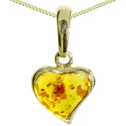 Kette mit Anhänger OSTSEE-SCHMUCK "Ostsee-Schmuck Kette mit Anhänger Herz Kette mit Anhänger Herz" Gr. 45, gold (goldfarben), Halsketten, Damen, 45cm, Silber 925 (Sterlingsilber), L: 42cm