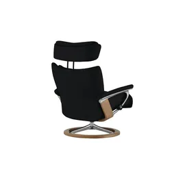 Stressless Relaxsessel Leder 91 x 112 x 84 cm Schwarz mit Hocker