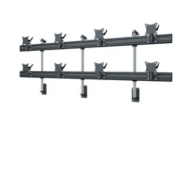 MonLines MWH218B Flat 4+4 Monitor Wandhalterung für 8 Monitore bis 32 Zoll, schwarz