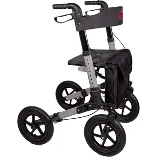 Antar Reise Rollator mit Luftbereifung grau/silber