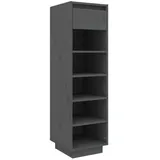 vidaXL Schuhregal Grau 30x34x105 cm Massivholz Kiefer