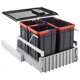 Franke Abfalleimer 44 l Schwarz/Grau/Rot