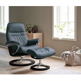 Stressless Relaxsessel STRESSLESS Sunrise Sessel Gr. Leder BATICK, Rela x funktion-Drehfunktion-PlusTMSystem-Gleitsystem-BalanceAdaptTM, B/H/T: 79 cm x 103 cm x 73 cm, blau (atlantic blue batick) Lesesessel und Relaxsessel