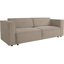 werk2 Schlafsofa WERK2 "Kansas Breite 252 cm, mit extragroßer Liegefläche 202x152 cm", beige, B:252cm H:76cm T:99cm, 90% Polyester, 10% Nylon, Sofas, Schlafsofa, Pflegeleichte Bezüge: aktuellen Cord- oder weichem Strukturstoff