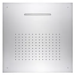 Herzbach Living Spa Decken-Regenbrause 11.650200.2.01 500x500mm, Regen/Schwall, Edelstahl poliert