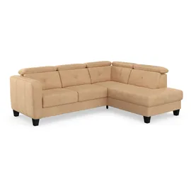 sit&more Ecksofa SIT & MORE "Belluci L-Form", braun (macciato), B:249cm H:85cm T:195cm, Sofas, Ecksofa, inklusive Federkern, wahlweise mit Bettfunktion und Bettkasten