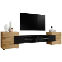 komodee Merano Lowboard 230 cm Schwarz/Glas