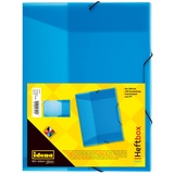 IDENA 225167 - Heftbox für DIN A4 mit Gummizug, PP, Füllhöhe 3,5 cm, transluzent blau, 1 Stück