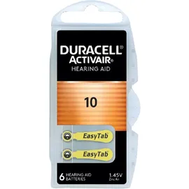 Duracell Batterie Zinc Air, 10, 14,5V Activair, Retail Blister (6-Pack)