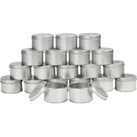 Kurtzy 20Stk Blechdose mit Deckel Rund Silber - Kleine
