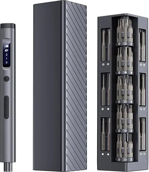 EasyWox 57-in-1 Elektrischer Schraubendreher Set | 500mAh Lithium-Akku | Schnellladung in 90 Minuten | Drehmoment 0.1-0.35N.M | 1 Stunde Dauerbetrieb | 52 gängige Bits & Werkzeuge in Magnetaufbewahrung