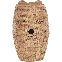 Beliani Aufbewahrungskorb Teddybär Geflecht 40 x 30 x 20 cm beige/transparente