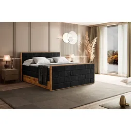 altdecor Boxspringbett 120 x 200 cm H3 Schwarz