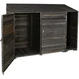 Mendler Geräteschuppen HWC-J75, Geräteschrank Gerätehaus, Holz gebeizt MVG-zertifiziert, 180x250x93cm ~ anthrazit-grau
