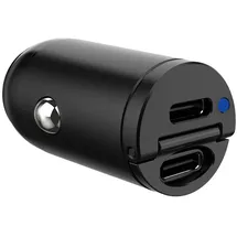 CELLY Mini Autoladegerät 2x USB-C 30W Power Delivery Schwarz